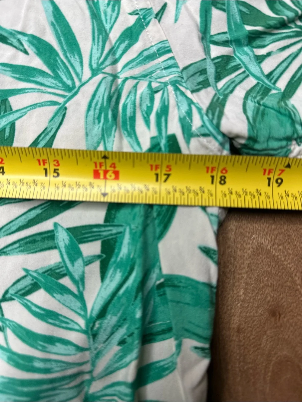 Banana Republic White Shirt with Green Tropical Leaf Print